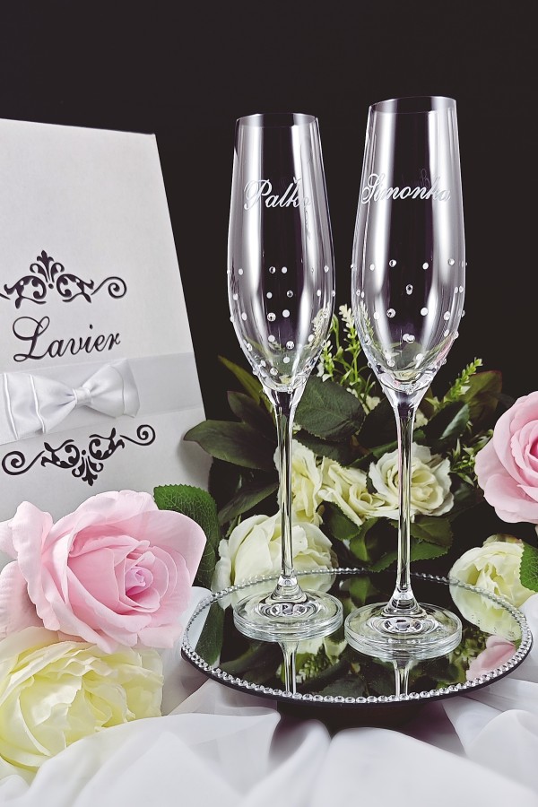 Svadobné poháre na šampanské s kamienkami Preciosa-title-img