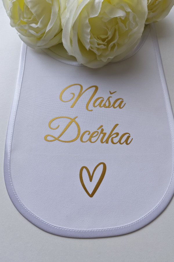 Detský podbradník nepersonalizovaný "Naša Dcérka" so zlatou potlačou-title-img