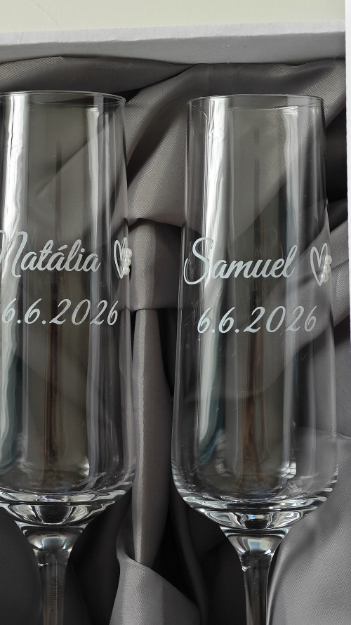 Svadobné poháre Charizma so srdiečkom zdobeným perličkami-img